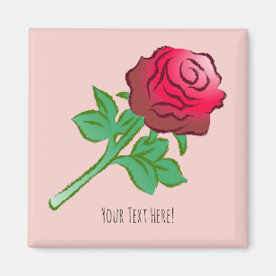Aimant Grande Belle Rose Rouge