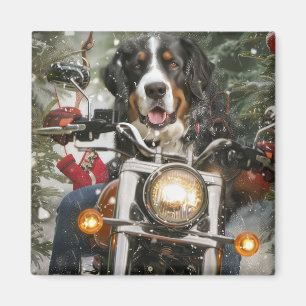 Aimant Grande Suisse de l'équitation moto Noël