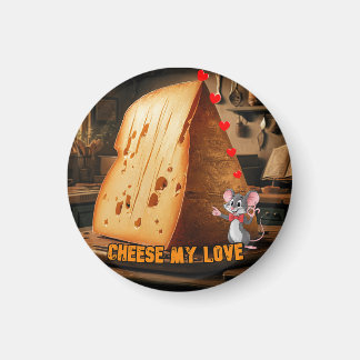 Aimant Grande tranche de fromage sur un rond