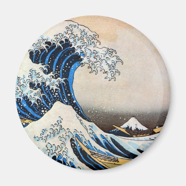 Aimant Grande vague, Hokusai, Ukiyo-e (Devant)