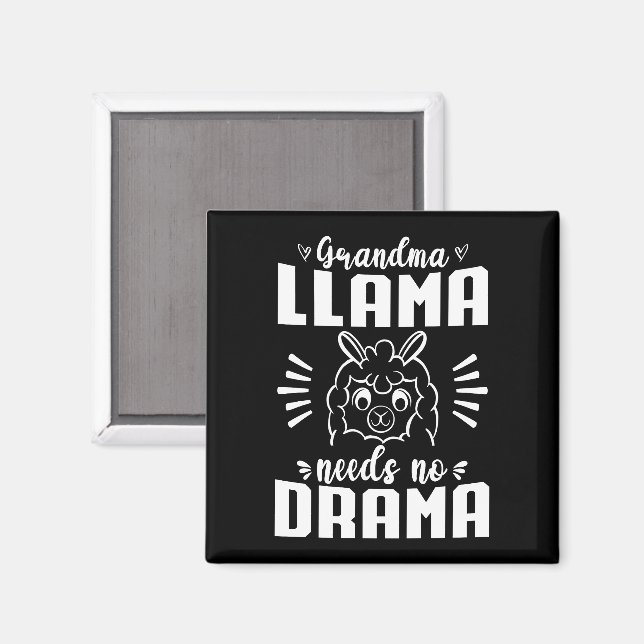 Aimant Grandma Llama N'A Pas Besoin De Drame Mignonne Lla (Recto/Verso)