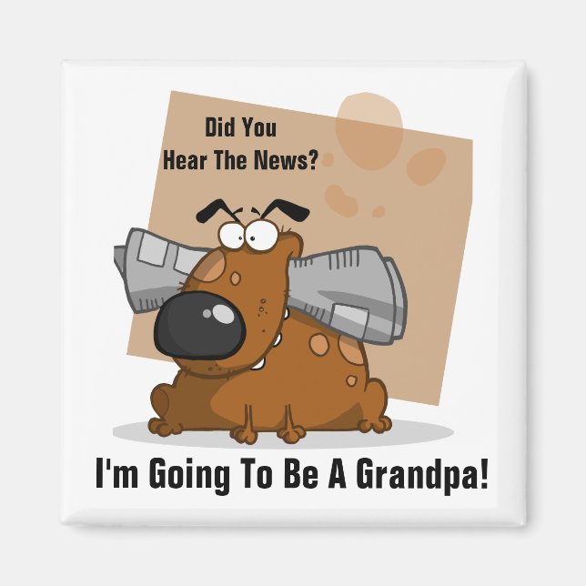 Aimant Grandpa News (personnalisable) (Devant)