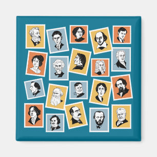 Aimant Grands écrivains, poètes et dramaturges sur timb