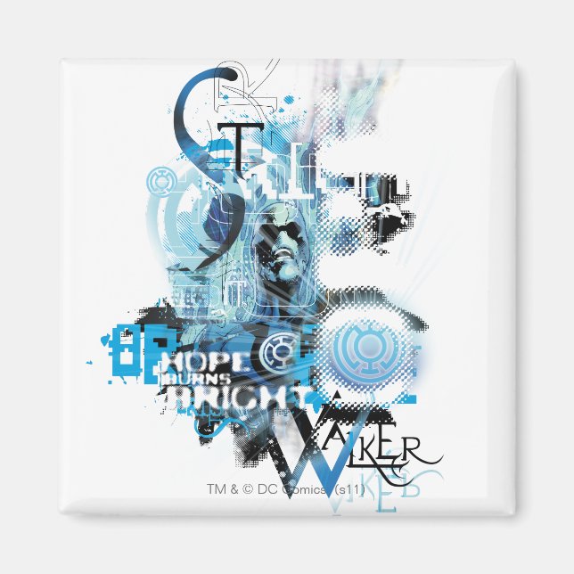 Aimant Graphique de lanterne bleue 1 (Devant)