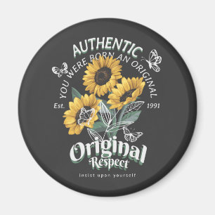 Aimant Graphique des tournesols et papillons