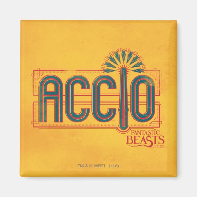 Aimant Graphique d'orthographe Red Art Déco ACCIO™ (Devant)
