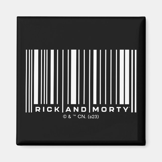 Aimant Graphique du code barre de Rick et Morty (Devant)