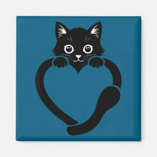 Aimant Graphisme de chat cœur amour chat mignon