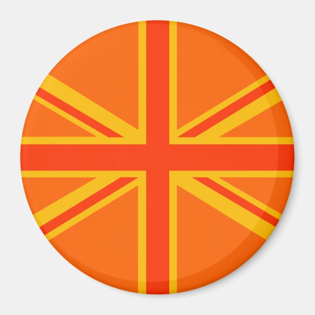 Aimant Gras orange Union Jack Britanniques Drapeau Swag (Devant)