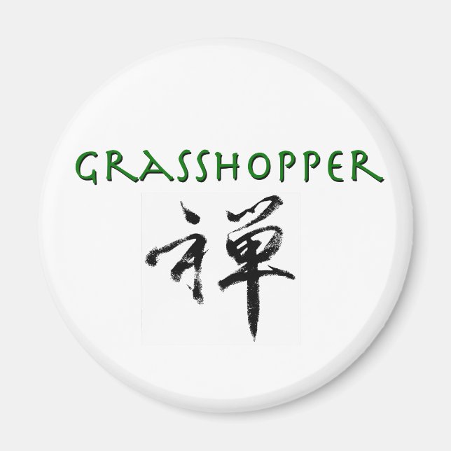 Aimant Grasshopper avec le symbole "Zen" (Devant)