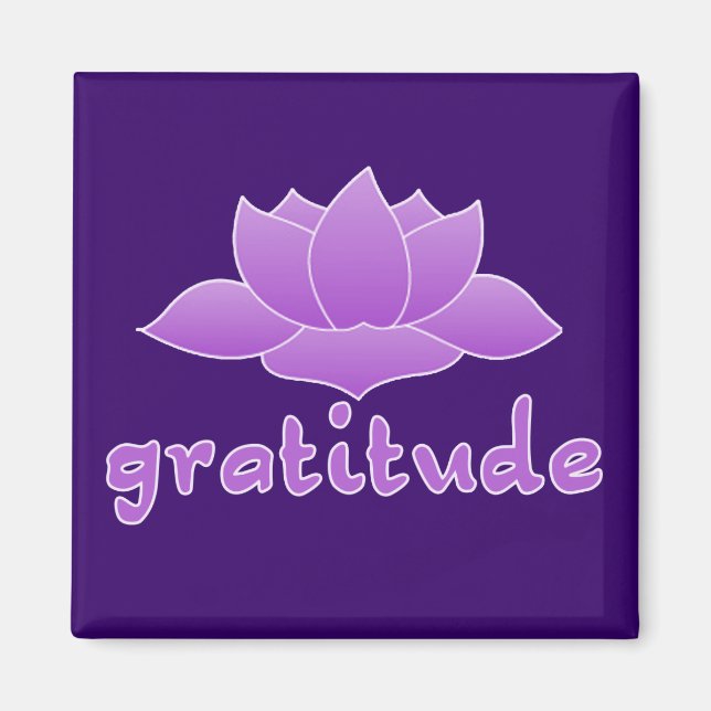 Aimant Gratitude avec Violet Lotus (Devant)