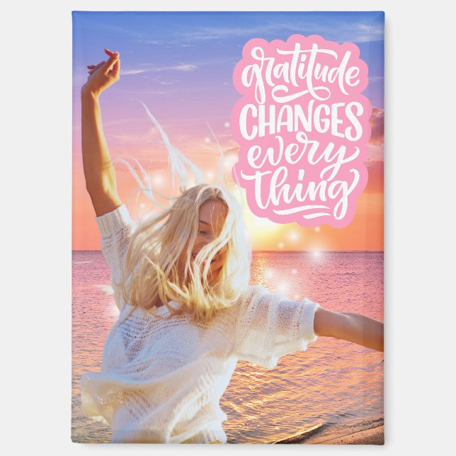Aimant Gratitude Changes Everything Sunset Beach Poster (Recto)