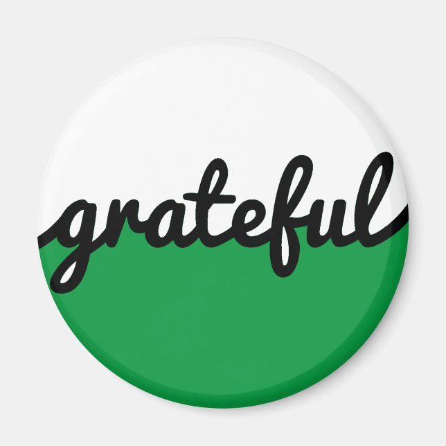 Aimant Gratuit Script moderne vert noir et blanc (Devant)