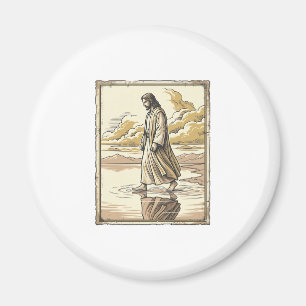 Aimant Gravure de marche spirituelle vintage dans l'eau