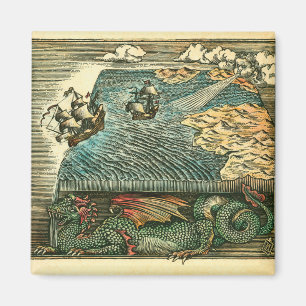 Aimant Gravure sur bois plate en terre