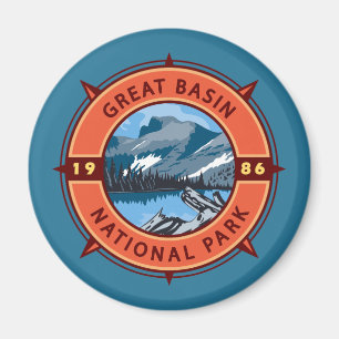 Aimant Great Basin National Park Retro Compass Emblem