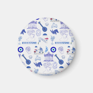 Aimant Grèce Bleu et Blanc