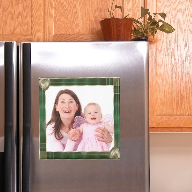 Aimant Green Antique Frame Ajouter Votre Photo Ici (Green Antique Frame Add Your Photo Here Magnet)