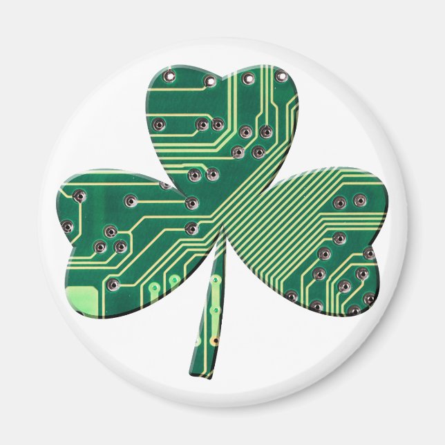 Aimant Green Circuit Board St Patrick Day Shamrock (Devant)