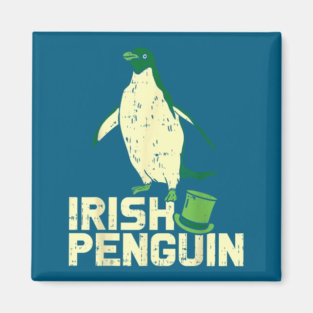 Aimant Green Irish Penguin Cute St Patricks Day Animal Lo (Devant)