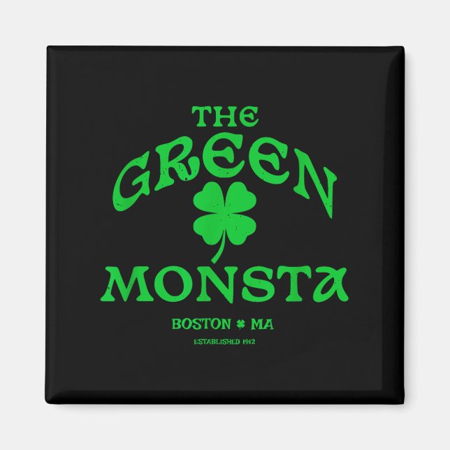 Aimant Green Monsta Funny Boston M New England Srts Gift  (Devant)