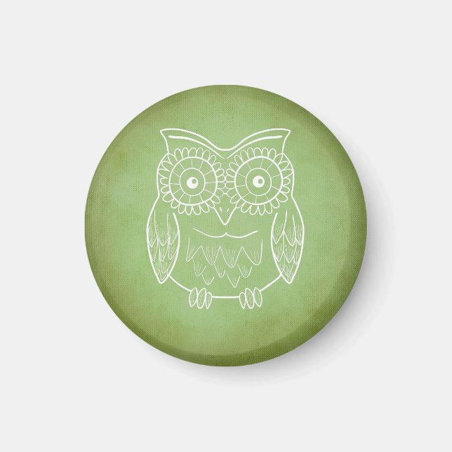 Aimant Green Owl Stencil (Devant)
