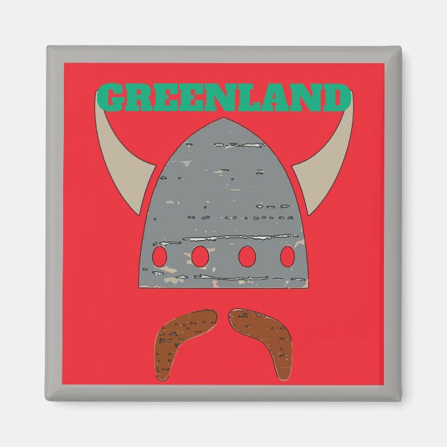 Aimant GREENLAND, Tête viking (Devant)