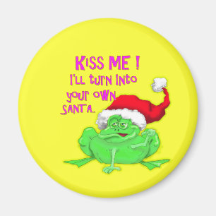 Aimant Grenouille avec chapeau de Père Noël Drôle de dire