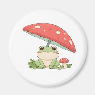 Aimant Grenouille de jour de pluie sous champignon design