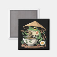 Grenouille mangeant des ramen kawaii neko nouilles
