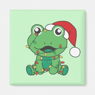 Aimant Grenouille Noël Animaux d'hiver Grenouilles de Noë