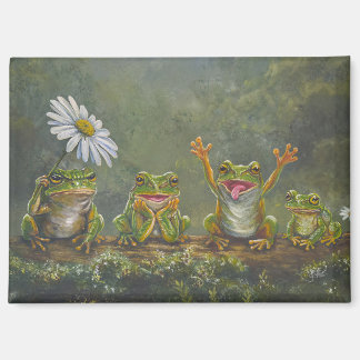 Aimant grenouilles "Jour de la Marguerite"