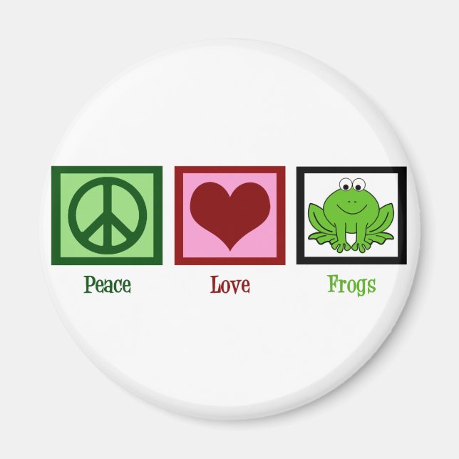 Aimant Grenouilles Peace Love (Devant)