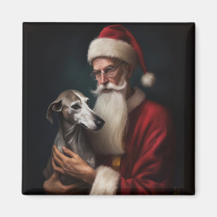 Aimant Greyhound avec Noël Festif du Père Noël