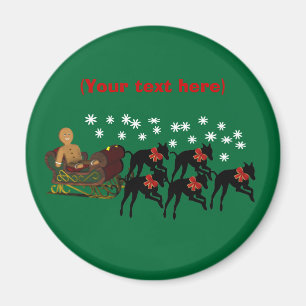 Aimant Greyhounds Sleigh Christmas Holiday Magazine