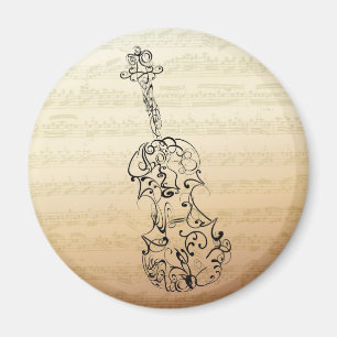 Aimant Gribouillage de violon sur le manuscrit de Bach