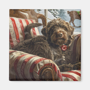 Aimant Griffon à poil dur de chasse Noël Fête