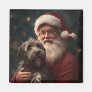 Aimant Griffon à poil dur Père Noël Noël