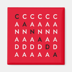 Aimant Grille de mots croisés du Canada Couleur rouge