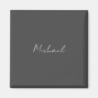 Gris blanc manuscrit minimaliste Votre nom