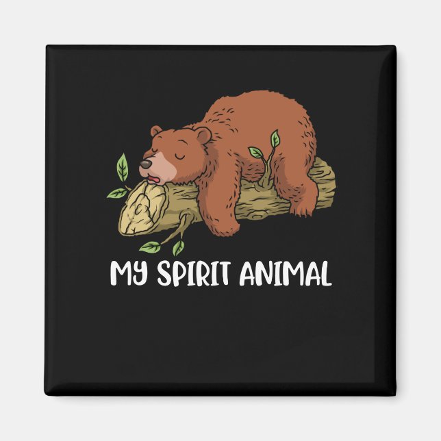Aimant Grizzly Oear Cadeaux Hommes Mon Esprit Animal Griz (Devant)