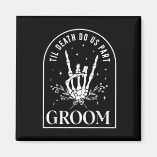 Aimant Groom Bride Skeleton Rock Couples Mariage Hal