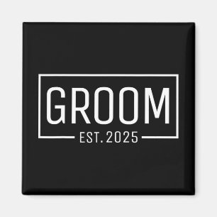 Aimant Groom Est. 2025 Mariage marié Fiançailles Obtentio