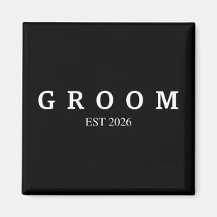 Aimant Groom Est. 2026 Mariage marié Fiançailles obtenir