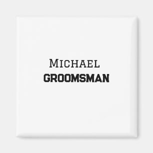Aimant Groomsman simple minimal ajouter nom moderne mascu