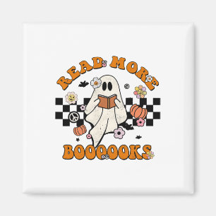 Aimant Groovy Halloween Read More Books Cute Boo Read A B
