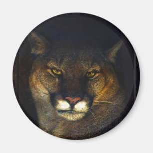 Aimant Gros Chat Cougar Mountain Lion Art Design