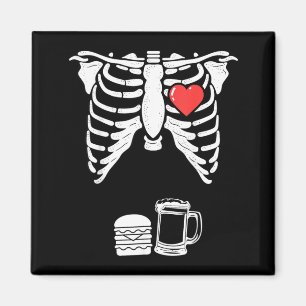 Aimant Grossesse de squelette Burger Bière Chemise Radiog
