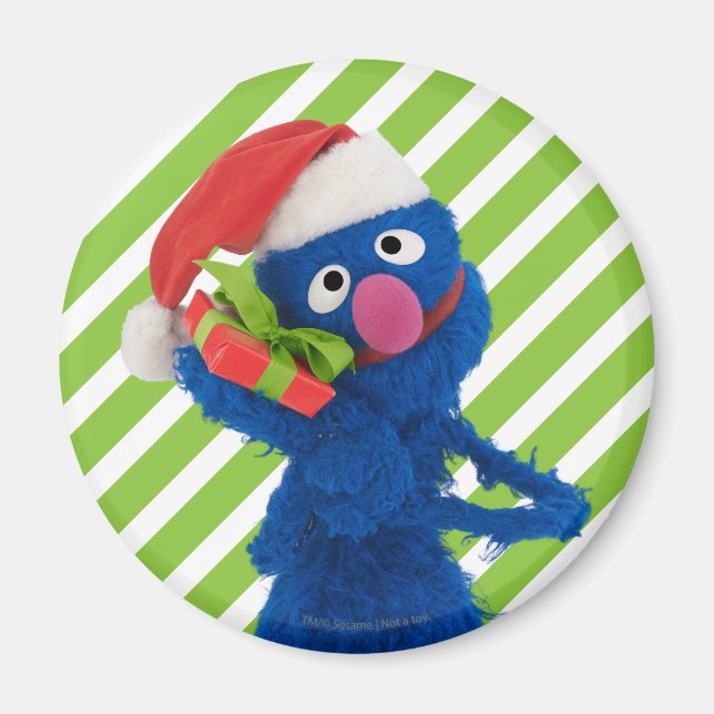 Aimant Grover au chapeau de Père Noël (Devant)