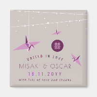 Grues en papier pourpre et feux de fée Mariage chi